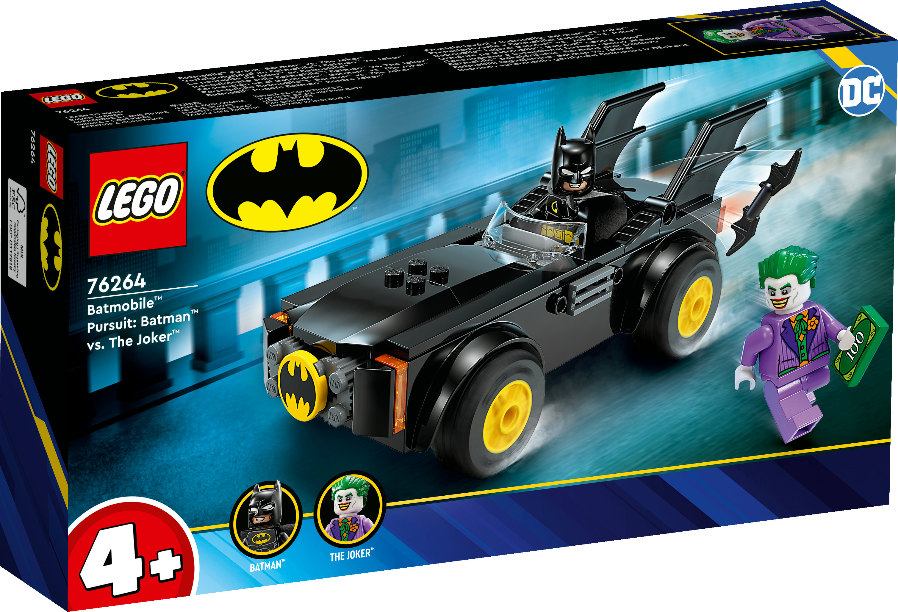 LEGO DC Comics Super Heroes 76264 Verfolgungsjagd im Batmobile Batman vs Joker