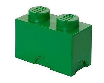 LEGO® Aufbewahrungsstein mit 2 Noppen in Grün