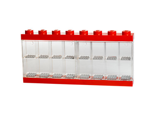 LEGO® Minifiguren Display für 16 Figuren, Schaukasten, rot