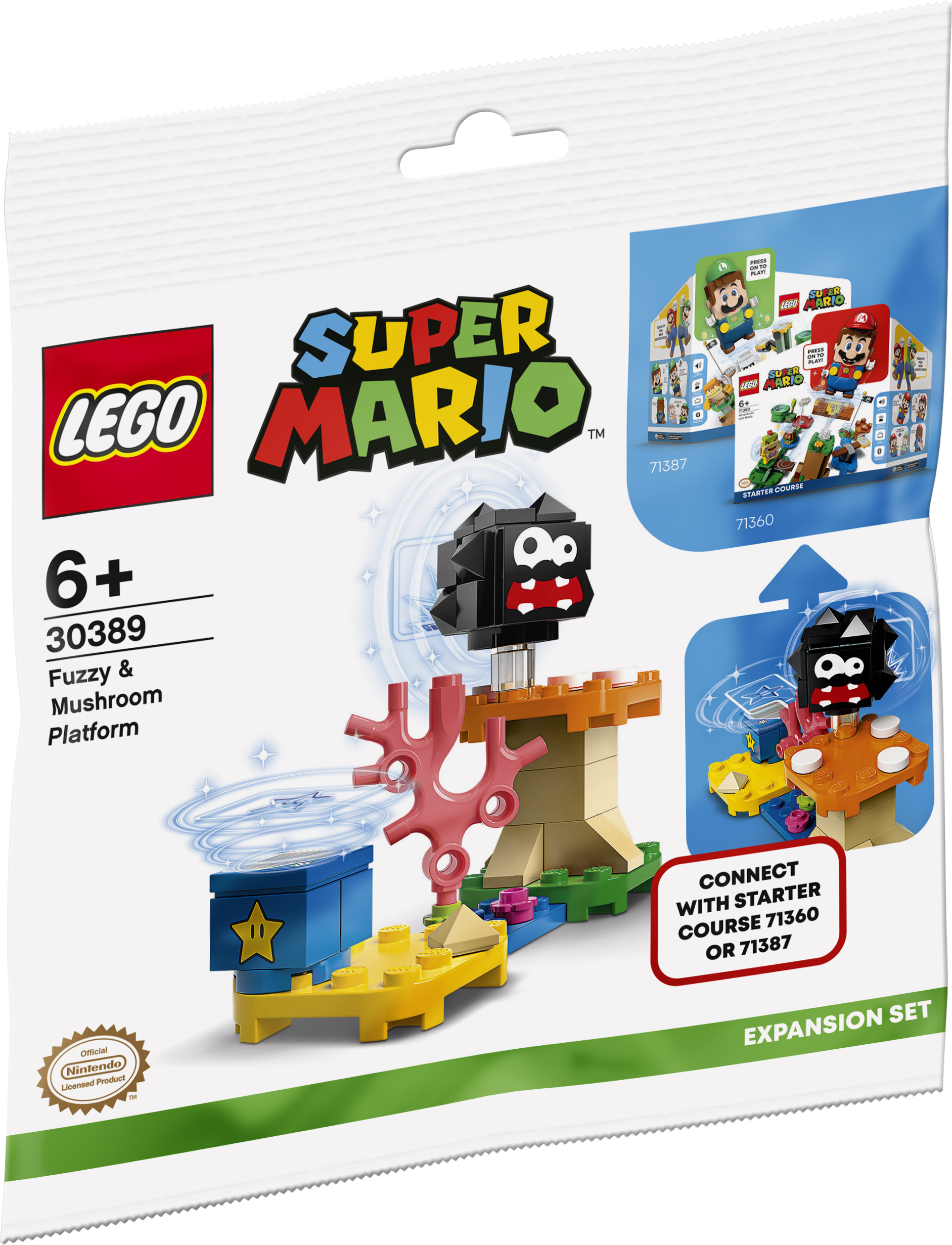 LEGO® Super Mario™ 30389 Fuzzy & Pilz-Plattform – Erweiterungsset Polybag